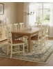Set 2 sedie a lira legno shabby bicolore con seduta legno