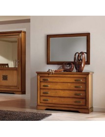 Camera completa classica legno intagliata tinta noce