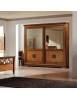 Armadio 2 porte scorrevoli classico intaglio tinta noce 285x63x253