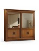 Armadio 2 porte scorrevoli classico intaglio tinta noce 285x63x253