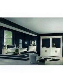 Camera completa classica legno shabby bianco