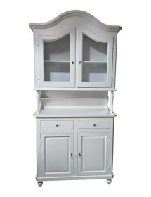 CRISTALLIERA IN LEGNO 4 PORTE BIANCA SHABBY CHIC 104X43X215 (1509)