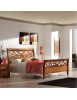 Letto arte povera traforato legno tinta noce 170x226x126