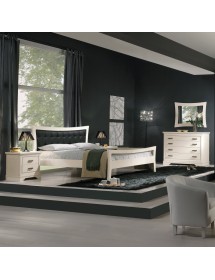 Gruppo 1 Cassettiera 2 Comodini shabby legno bianco