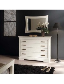 Gruppo 1 Cassettiera 2 Comodini shabby legno bianco