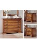 Gruppo cassettiera e due comodini legno classico tinta noce bassano