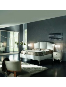 Camera completa classica legno shabby bianco con rilievi