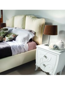 Camera completa classica legno shabby bianco con rilievi