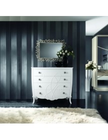 Camera completa classica legno shabby bianco con rilievi