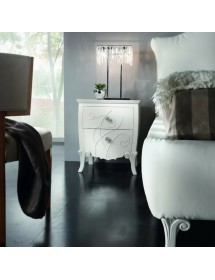 Camera completa classica legno shabby bianco con rilievi