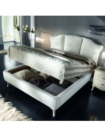 Letto matrimoniale shabby ecopelle con contenitore 186x205x138