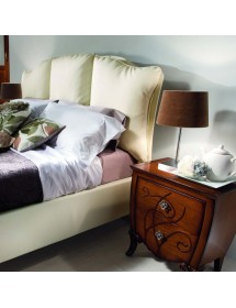 Letto matrimoniale shabby ecopelle con contenitore 186x205x138