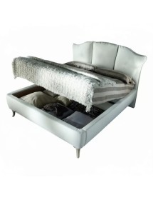 Letto matrimoniale shabby ecopelle con contenitore 186x205x138