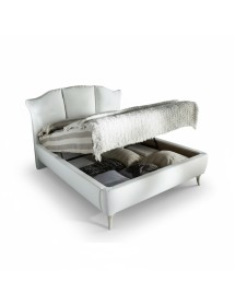 Letto matrimoniale shabby ecopelle con contenitore 186x205x138