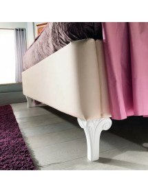 Letto matrimoniale shabby ecopelle con contenitore 186x205x138