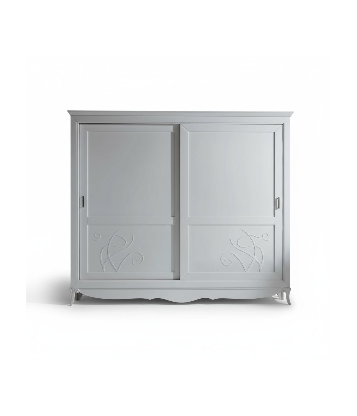 Armadio 2 porte scorrevoli shabby bianco decori 276x63x253