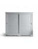 Armadio 2 porte scorrevoli shabby bianco decori 276x63x253