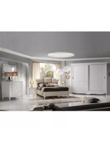 Specchiera rettangolare sagomata legno shabby bianco 115x88x1