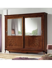 Armadio 2 porte scorrevoli classico decori noce bassano 276x63x253