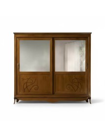 Armadio 2 porte scorrevoli classico decori noce bassano 276x63x253