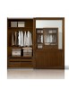 Armadio 2 porte scorrevoli vetro classico noce 282x66x248