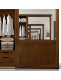 Armadio 2 porte scorrevoli vetro classico noce 282x66x248