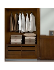 Armadio 2 porte scorrevoli vetro classico noce 282x66x248