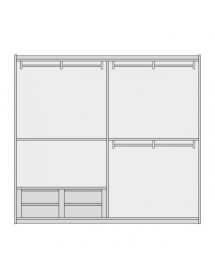 Armadio 2 porte scorrevoli legno classico noce 282x66x248