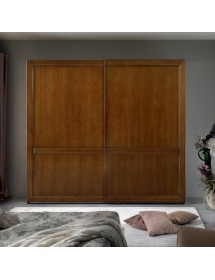 Armadio 2 porte scorrevoli legno classico noce 282x66x248