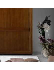 Armadio 2 porte scorrevoli legno classico noce 282x66x248