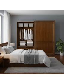 Armadio 2 porte scorrevoli legno classico noce 282x66x248