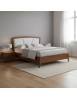 Letto matrimoniale legno ecopelle con contenitore noce bassano 184x210x120
