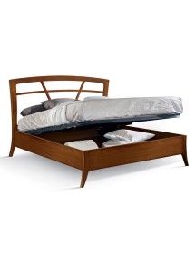 Letto matrimoniale legno traforato con contenitore noce bassano 184x210x120