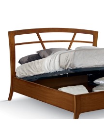 Letto matrimoniale legno traforato con contenitore noce bassano 184x210x120