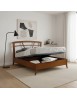 Letto matrimoniale legno traforato con contenitore noce bassano 184x210x120
