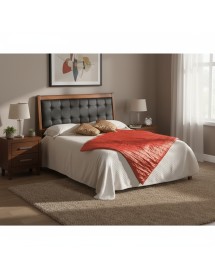 Letto matrimoniale classico ecopelle noce bassano 170x226x126