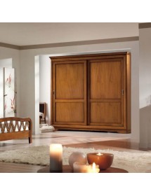 Armadio 2 porte scorrevoli legno classico noce bassano 285x63x253