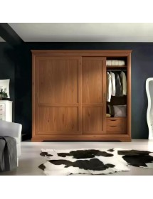 Armadio 2 porte scorrevoli legno classico noce bassano 285x63x253