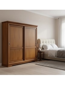 Armadio 2 porte scorrevoli legno classico noce bassano 285x63x253