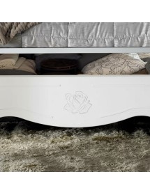 Letto matrimoniale barocco con contenitore decoro rosa 182x212x156 (2134)