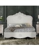 Letto matrimoniale barocco rosa intagliata bianco 182x212x156 (2134)