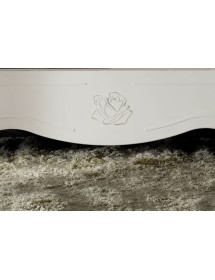 Letto matrimoniale barocco rosa intagliata bianco 182x212x156 (2134)