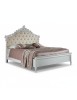 Letto matrimoniale barocco legno ecopelle bianco oro 190x215x169