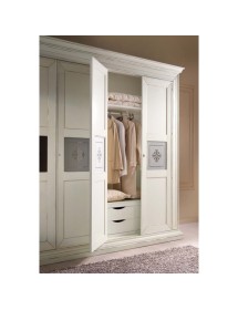 Camera completa legno shabby bianco anticato