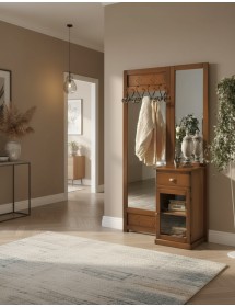 APPENDIABITI ARTE POVERA 1 ANTA 1 CASSETTO IN LEGNO TINTA NOCE L. 120 P. 38 H. 200