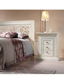 Letto arte povera traforato legno shabby bianco anticato 183x210x117
