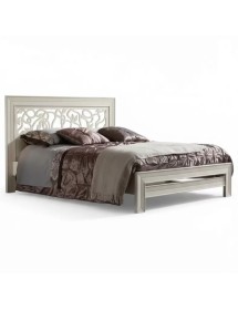 Letto arte povera traforato legno shabby bianco anticato 183x210x117