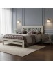 Letto arte povera traforato legno shabby bianco anticato 183x210x117