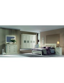 Specchiera rettangolare legno shabby bianco anticato 115x80x3