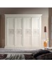 Armadio 4 porte decorate legno shabby bianco anticato 286x66x252